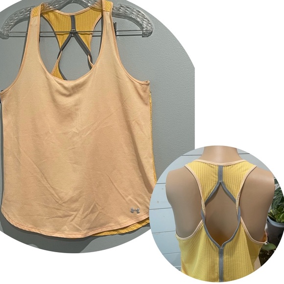 Under Armour Skeleton Two Tones Racer Back Tank Top Sz S - Picture 2 of 10